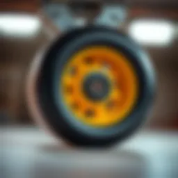 Close-up view of roller skate wheel showcasing its hardness rating