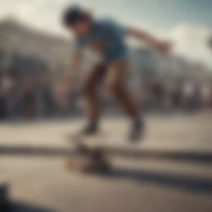 A group of skateboarders performing tricks on Bam Skateboards, illustrating the brand's cultural significance.