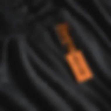 Close-up of the materials used in quality black track pants