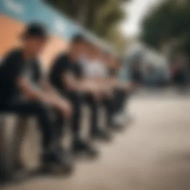 Group of skaters relaxing, highlighting the social aspect of skate culture