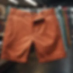 Stylish chino shorts in various colors on display