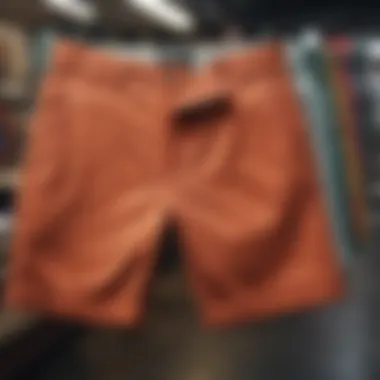 Stylish chino shorts in various colors on display