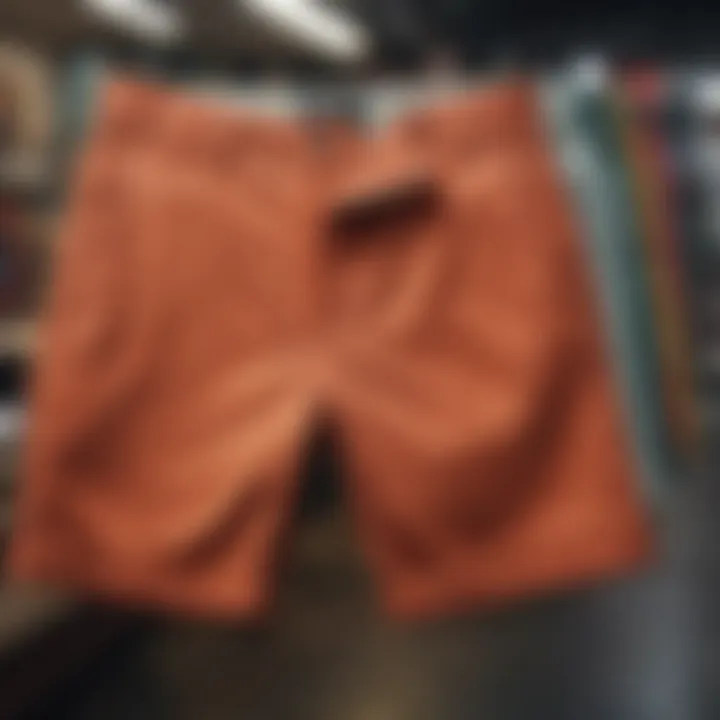 Stylish chino shorts in various colors on display