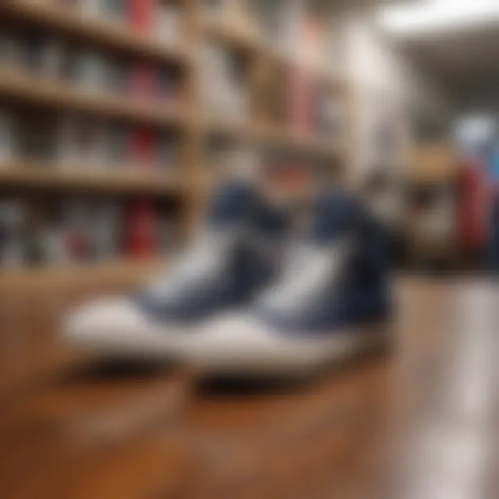 Discount tags on a display of Chuck Taylor sneakers