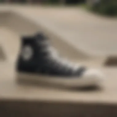 Stylish skate park scene featuring Chuck Taylor sneakers