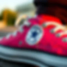A close-up view of the Converse Chuck Taylor All Star Move Low Top highlighting its unique design features.