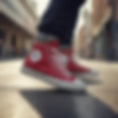 Converse Chuck Taylor shoes in a skateboarding setting