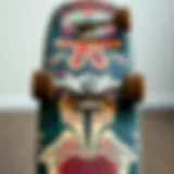 Detailed view of a custom Teck Deck showcasing unique design elements