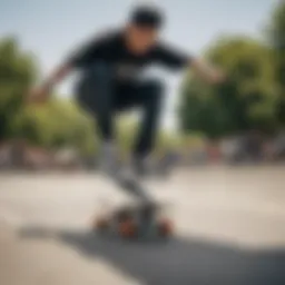 Local skater showcasing a trick wearing DC Shoes