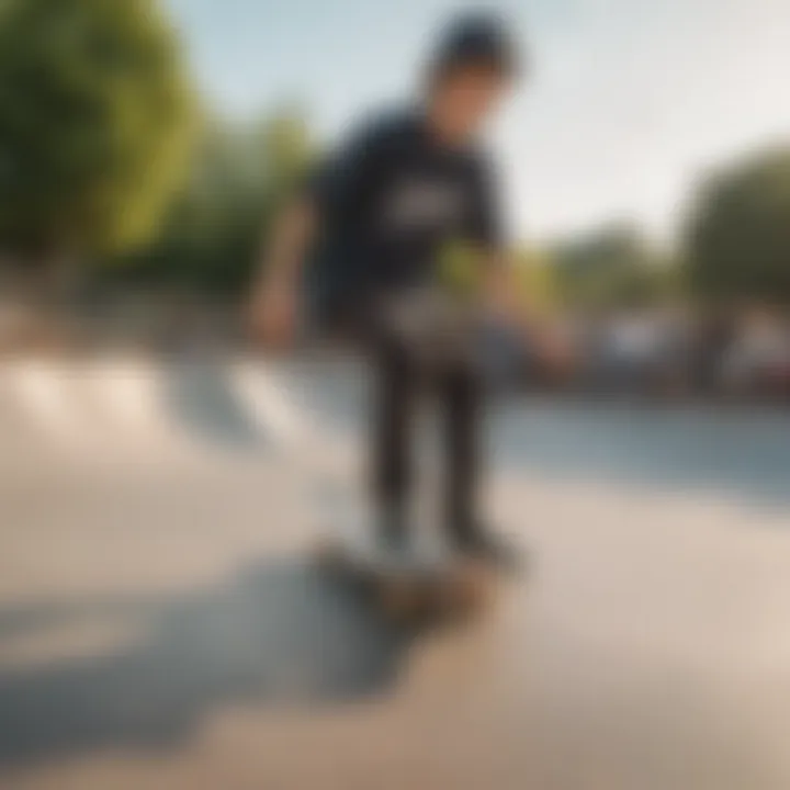 Group of young skaters at a skate park