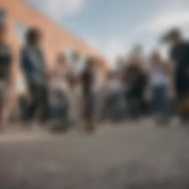 Group of enthusiasts celebrating skate culture