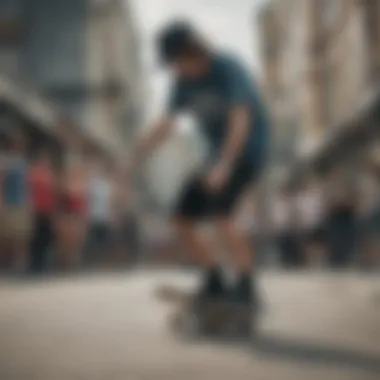 Urban setting showcasing skateboard culture