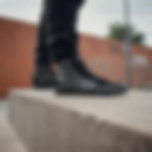 Black Vans on a skate ramp