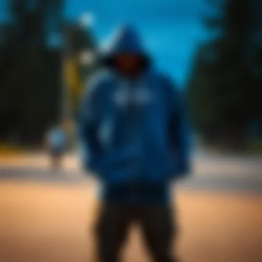 Blue Champion Zip Up Hoodie showcasing its sleek design