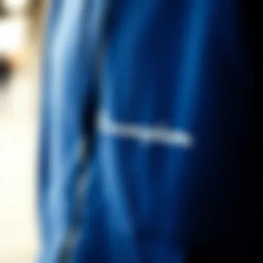 Fabric Quality of the Blue Champion Zip Up Hoodie Close-up of the fabric quality of the Blue Champion Zip Up Hoodie