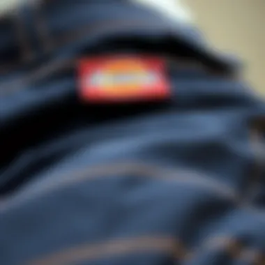 Durable Fabric Details Close-up of the durable fabric used in Dickies female work pants