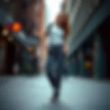 Stylish Dickies female work pants showcased in an urban setting