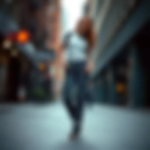 Stylish Dickies female work pants showcased in an urban setting