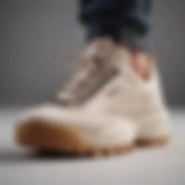 Close-up view showcasing the unique sole design of the Fila Disruptor II sneaker