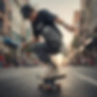 Skateboarder performing tricks while wearing Reebok shoes