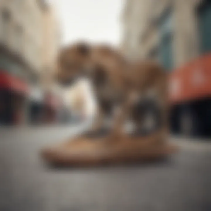 Leopard Vans in a skateboarding environment