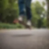 A skateboard showcasing AG Shock components in action