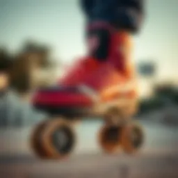 Close-up of premium rolling shoe features showcasing innovative design.