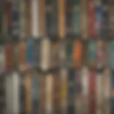 Various types of skate deck tapes arranged for comparison