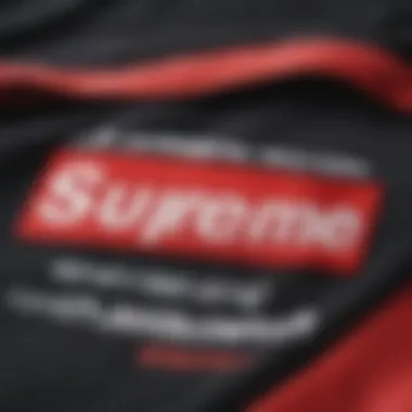 Supreme logo displayed prominently on streetwear apparel