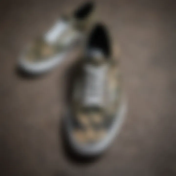 Close-up of camo Vans design showcasing unique patterns