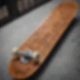 A vibrant skateboard deck decorated with peanut motifs