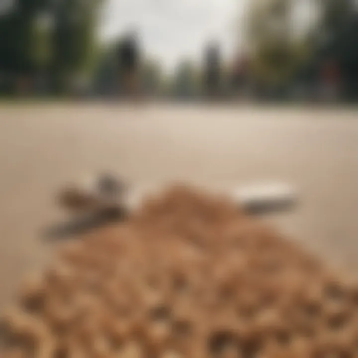 A group of skaters enjoying peanuts at a park