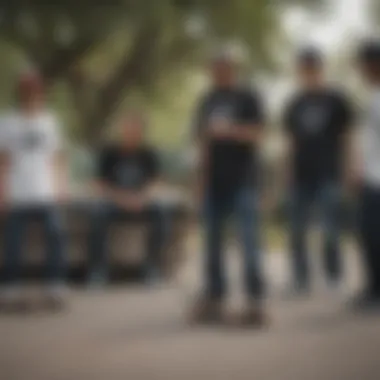 Cultural Impact and Wheel Selection Insight A group of skateboarders discussing wheel selection and cultural impact.