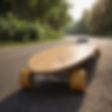 Eco-Friendly Design of Globe Bamboo Longboard Sleek design of Globe Bamboo Longboard showcasing its eco-friendly materials