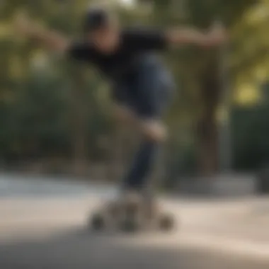 Skateboarder demonstrating resilience and technique