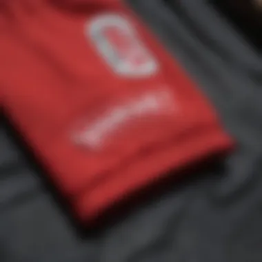 Detailing of Fabric and Stitching Close-up of the fabric and stitching details of the Red Vans sweatshirt, highlighting quality craftsmanship.