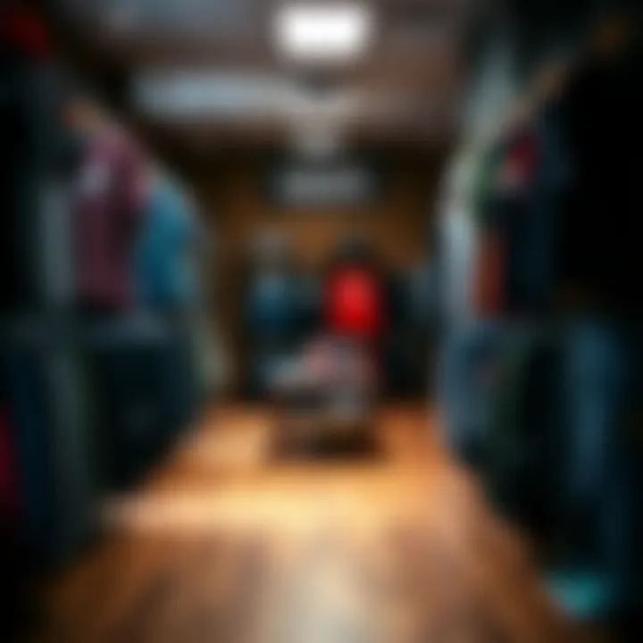 Vans Outlet Apparel Display Interior view of the Vans Outlet with apparel on display