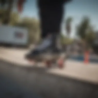 Vans Sentry WC Black in action during a skateboarding trick