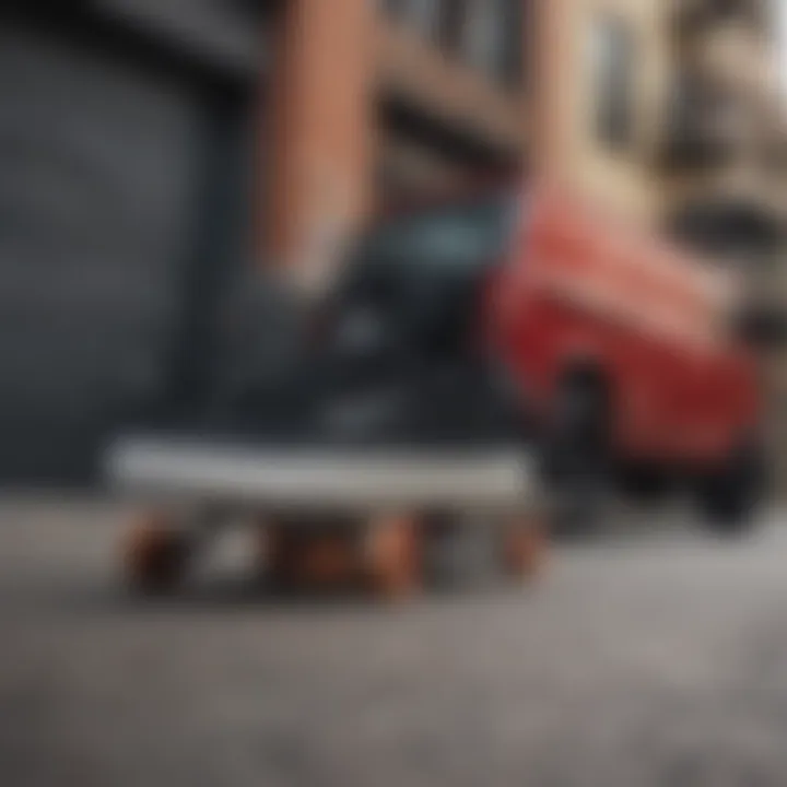 A group of skateboarders wearing Vans Sentry WC Black shoes in an urban setting