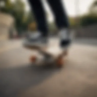 Skateboarder performing tricks while wearing Vans shoes.