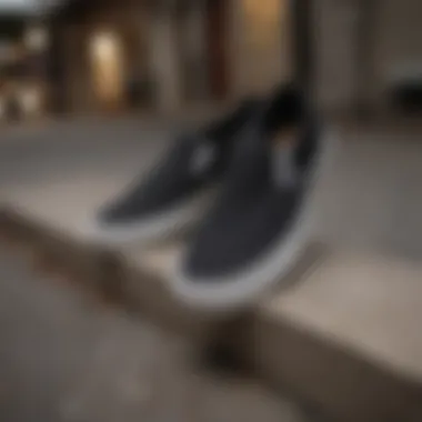 Vans Slip-On SF Black in action during skateboarding