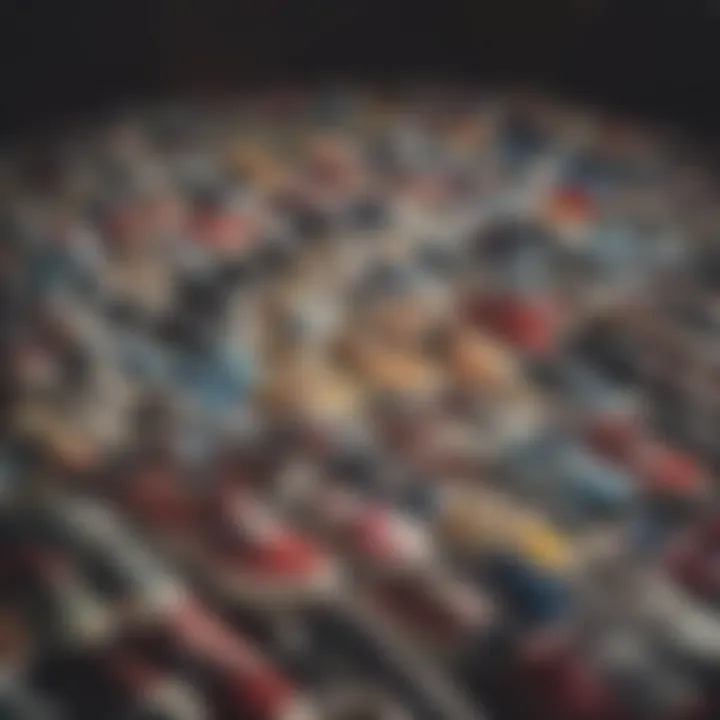 A collection of vintage Vans shoes arranged aesthetically
