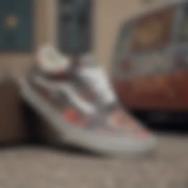 Cultural Patterns in Vans Footwear A close-up of a unique Vans pattern showcasing its cultural significance