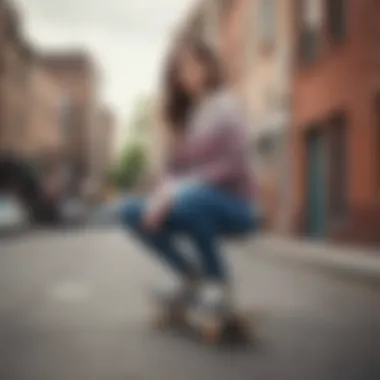 A stylish Vans sweater showcased on a skateboard in an urban setting.