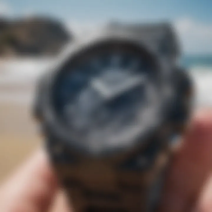 Close-up of G-Shock watch features showcasing durability