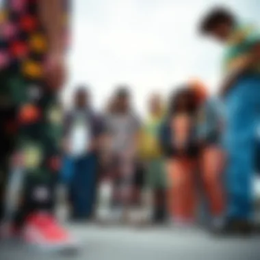 Community Vibes and Self-Expression in Skating Group of skaters in vibrant clothing