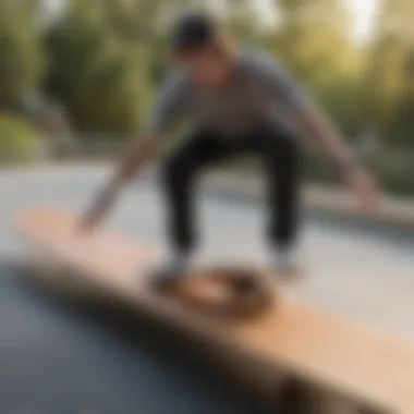 Skater performing tricks on a Landyachtz cruiser deck