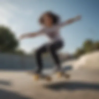 Lizzie Armanto performing a skateboard trick