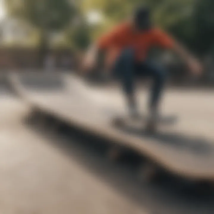 A vibrant skate scene featuring skaters wearing LRG clothing