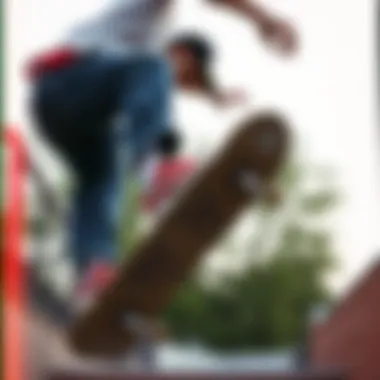 Skateboarding with Neff Shoes Skateboarder wearing Neff Shoes performing a trick